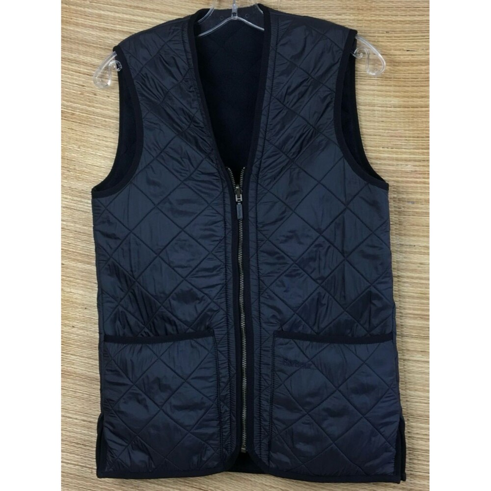 Barbour Polarquilt Relaxed Fit Zip-In Liner Vest In Black Size XS